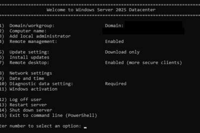 SConfig menu